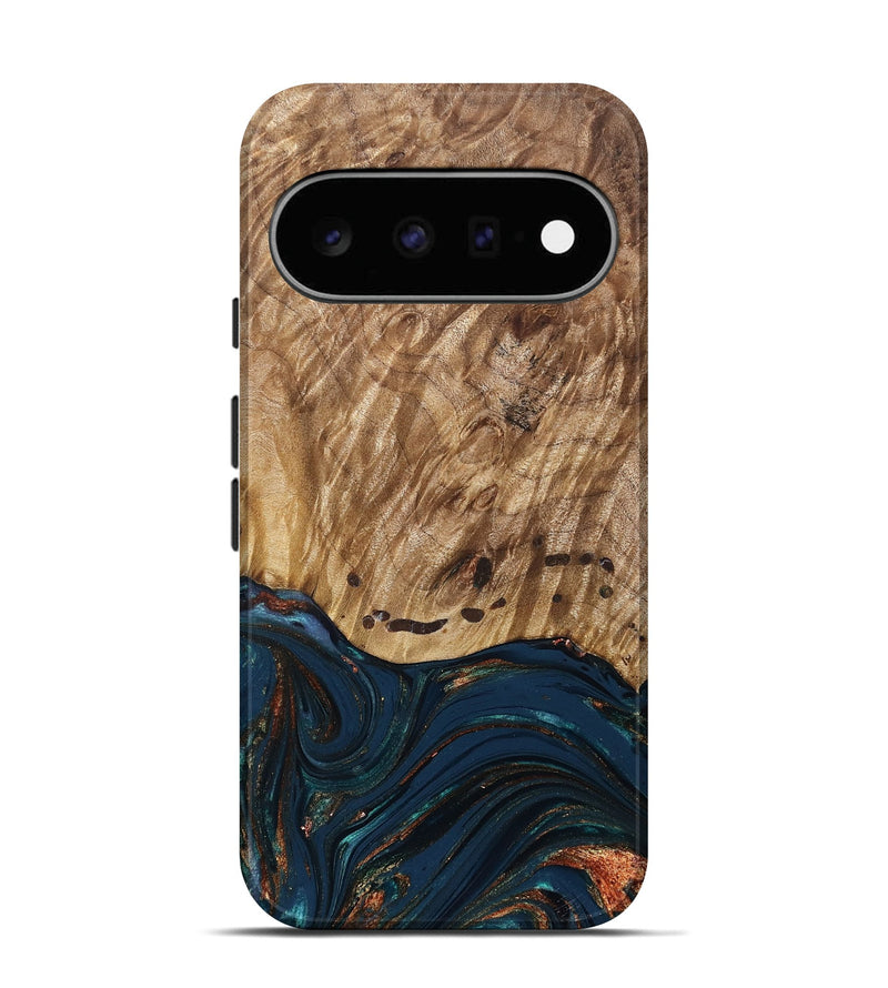 Pixel 11 Wood Live Edge Phone Case - Archie (Teal & Gold, 830850)