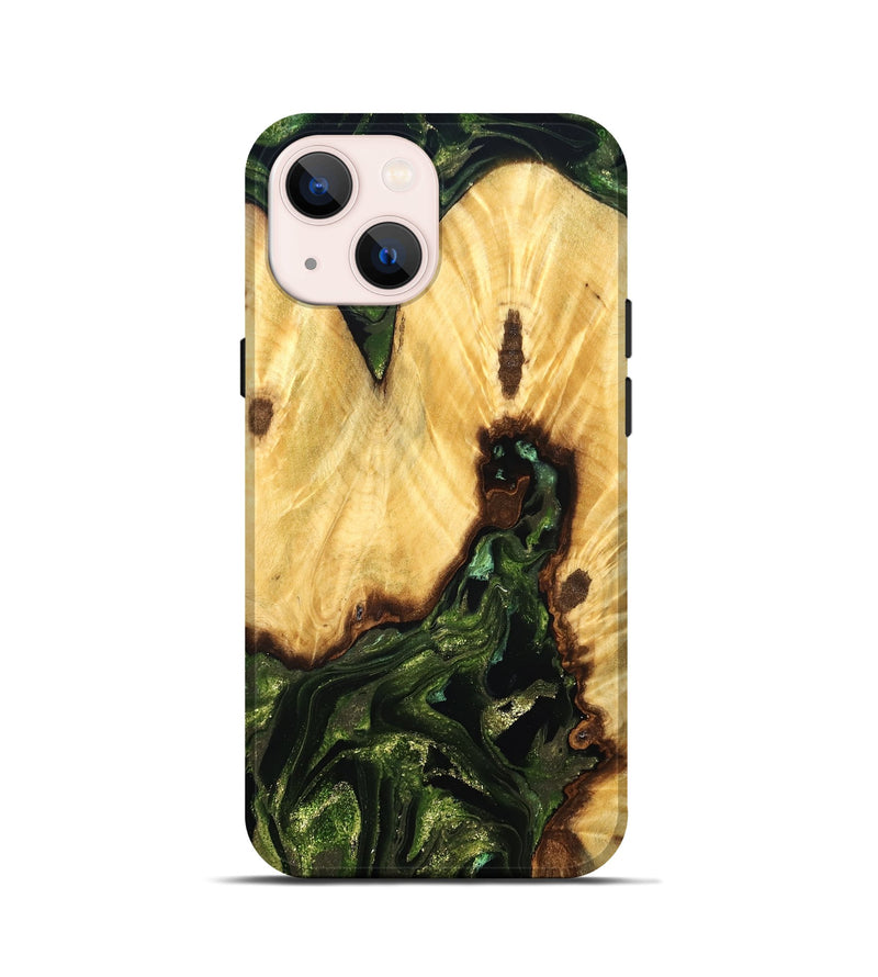 iPhone 13 mini Wood Live Edge Phone Case - Casimir (Green, 830854)