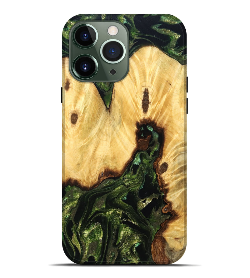 iPhone 13 Pro Max Wood Live Edge Phone Case - Casimir (Green, 830854)