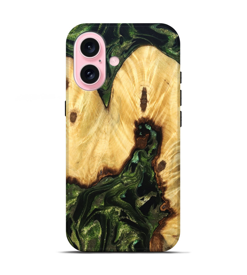 iPhone 17 Wood Live Edge Phone Case - Casimir (Green, 830854)