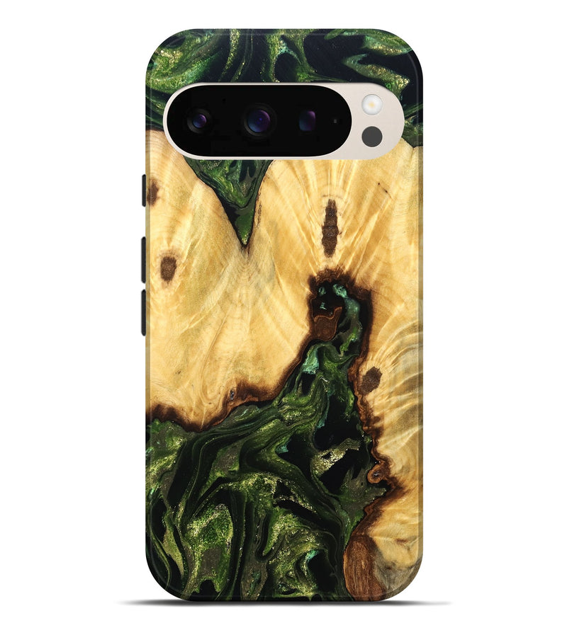 Pixel 10 Pro XL Wood Live Edge Phone Case - Casimir (Green, 830854)