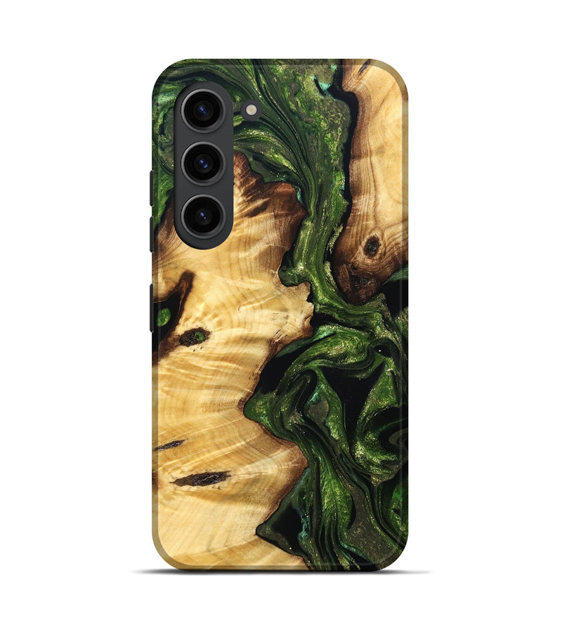 Galaxy S23 Wood Live Edge Phone Case - Hassan (Green, 830855)