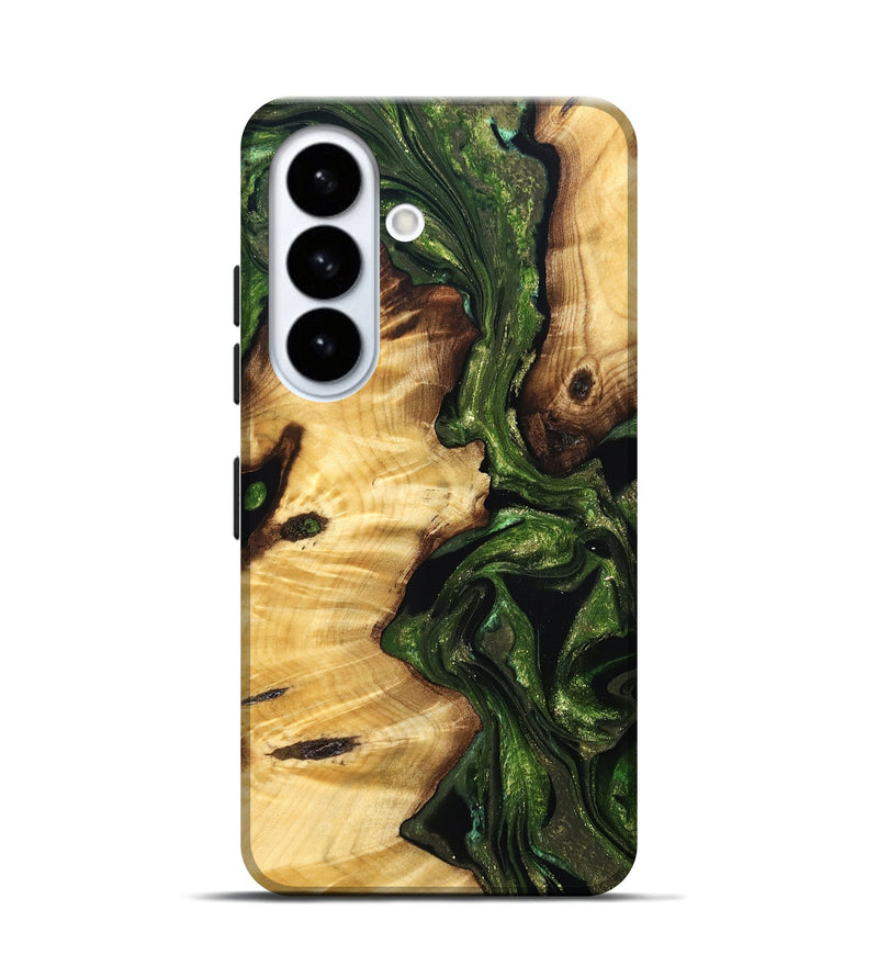 Galaxy S26 Wood Live Edge Phone Case - Hassan (Green, 830855)