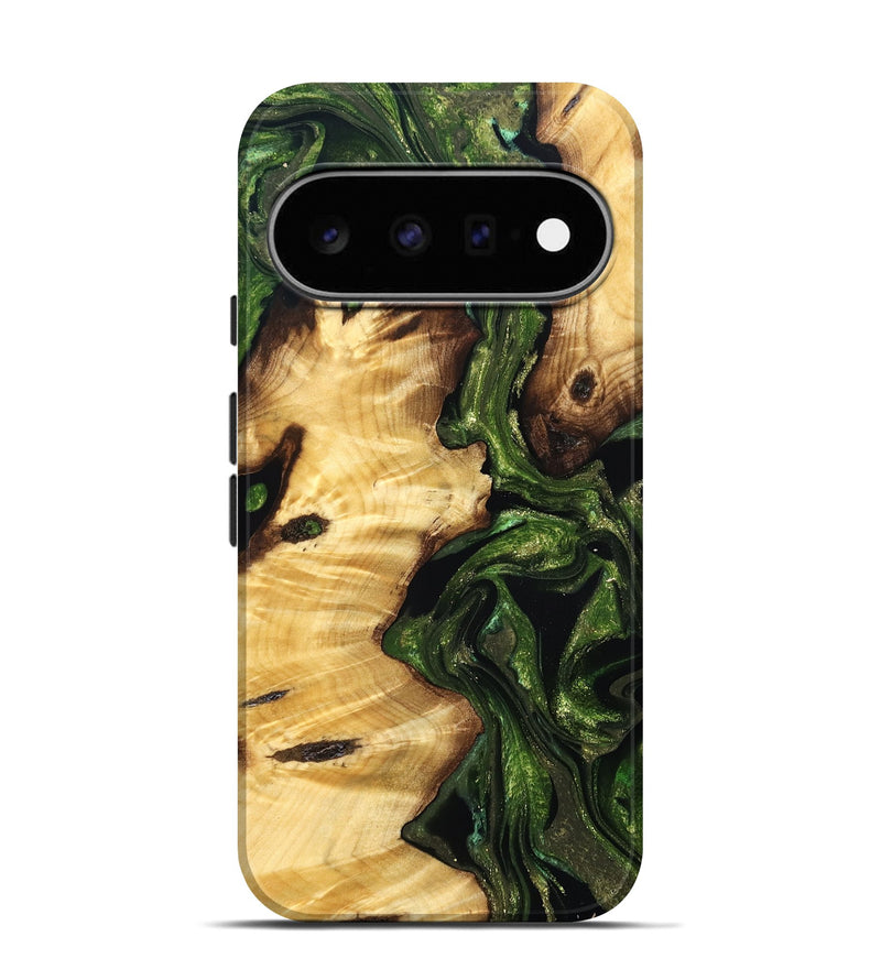 Pixel 11 Pro Wood Live Edge Phone Case - Hassan (Green, 830855)