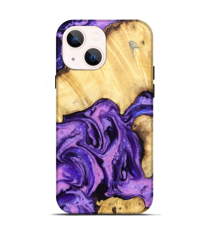 iPhone 14 Wood Live Edge Phone Case - Dudley (Purple, 830858)