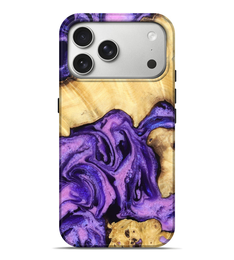 iPhone 17 Pro Max Wood Live Edge Phone Case - Dudley (Purple, 830858)