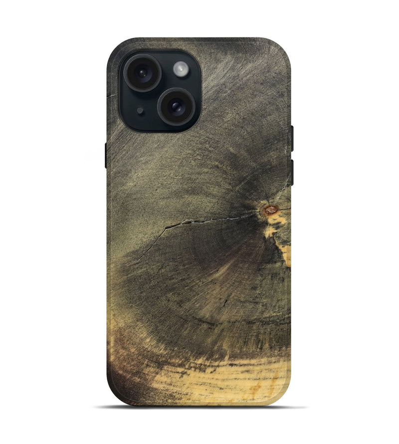 iPhone 15 Wood Live Edge Phone Case - Maya (Solid Wood, 830901)