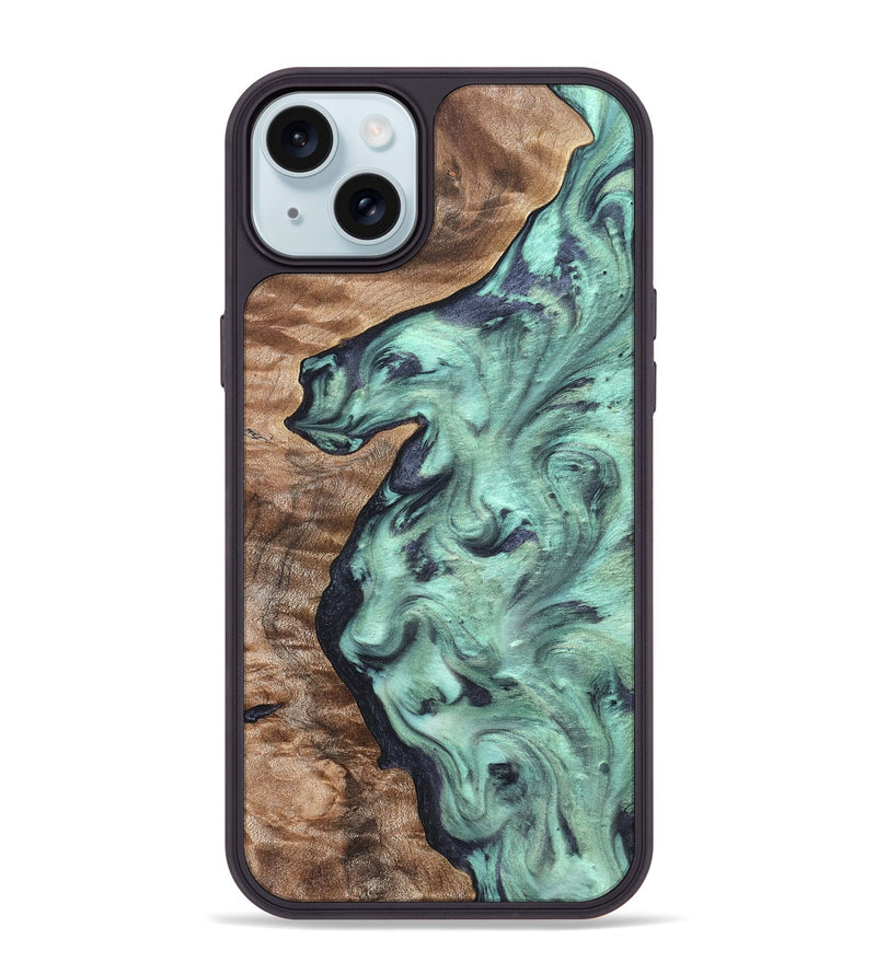 iPhone 15 Plus Wood Phone Case - Shayne (Green, 830985)