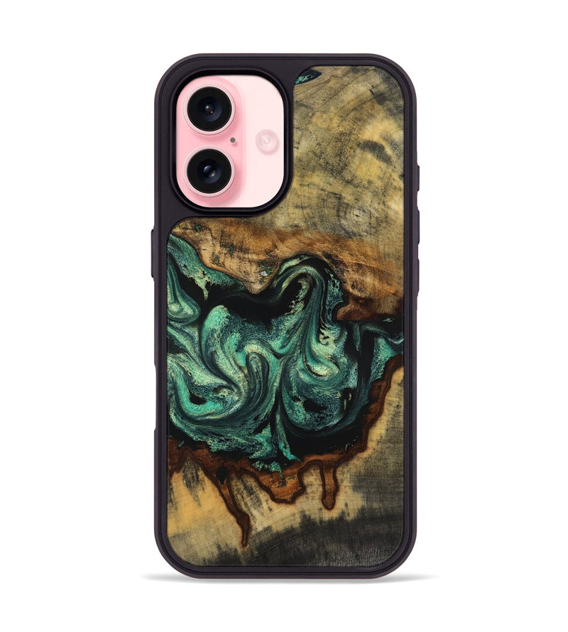 iPhone 16 Wood Phone Case - Amalia (Green, 830986)