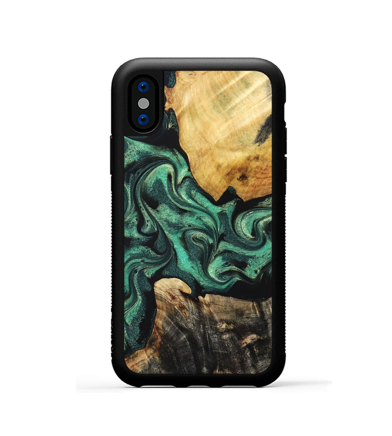 iPhone Xs Wood Phone Case - Dorothy (Green, 830988)