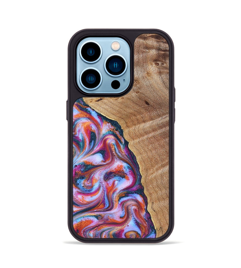 iPhone 14 Pro Wood Phone Case - Valarie (Blue, 830992)