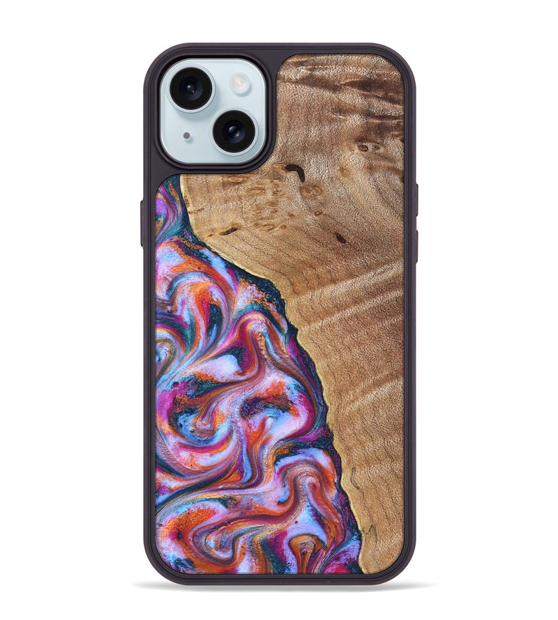 iPhone 15 Plus Wood Phone Case - Valarie (Blue, 830992)