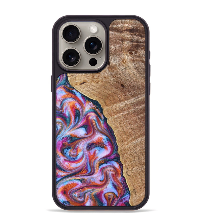 iPhone 15 Pro Max Wood Phone Case - Valarie (Blue, 830992)