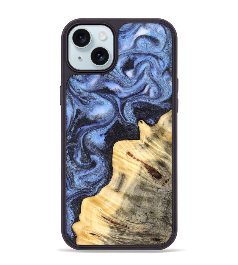 iPhone 15 Plus Wood Phone Case - Giselle (Blue, 830993)