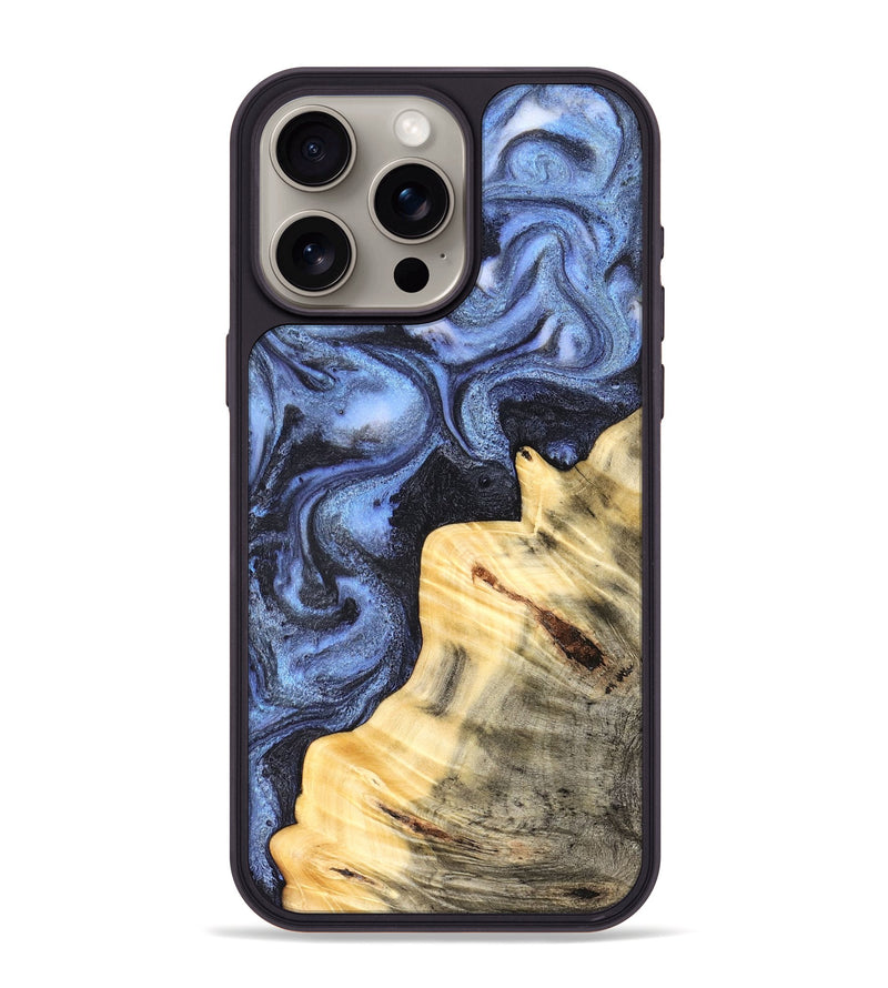 iPhone 15 Pro Max Wood Phone Case - Giselle (Blue, 830993)