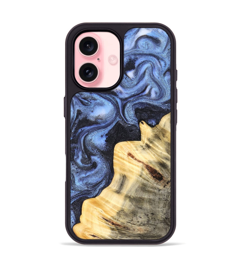 iPhone 16 Wood Phone Case - Giselle (Blue, 830993)