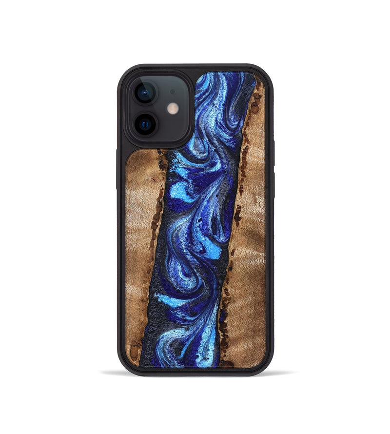 iPhone 12 mini Wood Phone Case - Brianda (Blue, 830997)