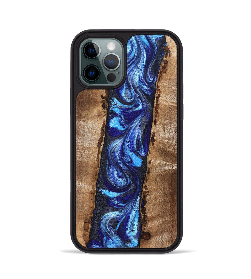 iPhone 12 Pro Wood Phone Case - Brianda (Blue, 830997)