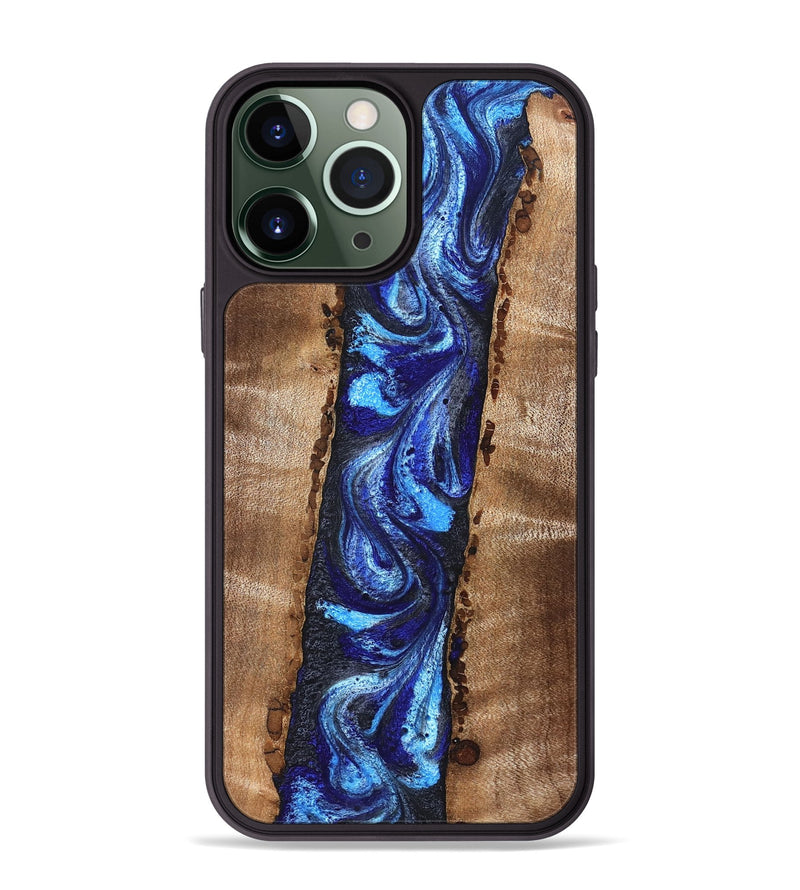 iPhone 13 Pro Max Wood Phone Case - Brianda (Blue, 830997)