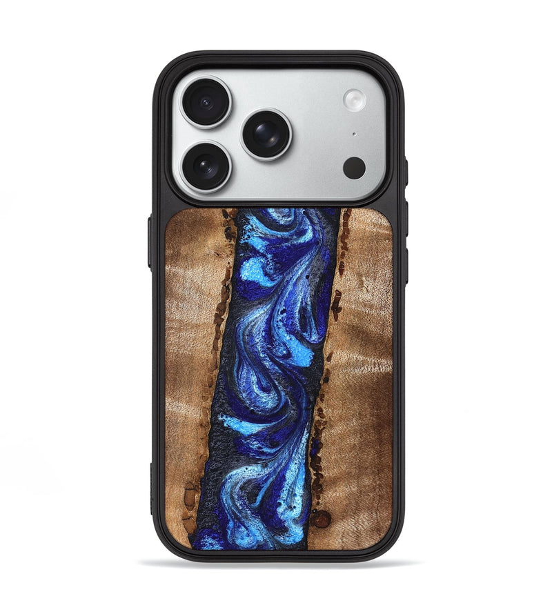 iPhone 18 Pro Wood Phone Case - Brianda (Blue, 830997)