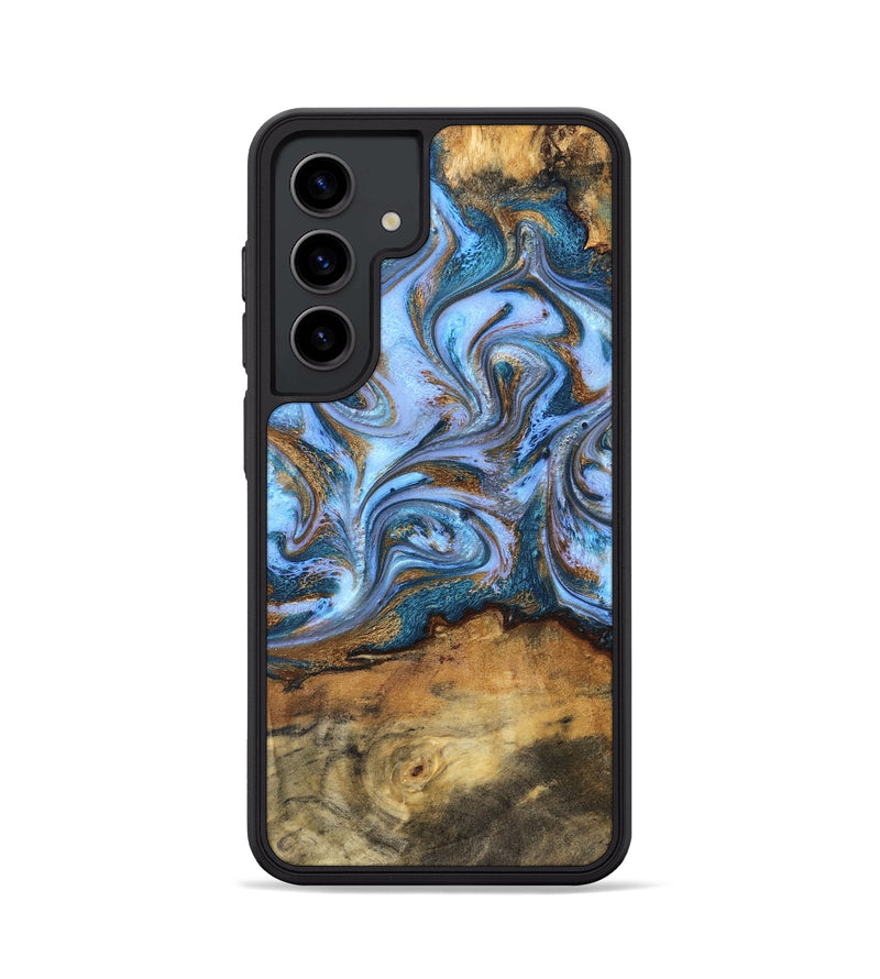 Galaxy S24 Wood Phone Case - Hendrix (Teal & Gold, 831003)