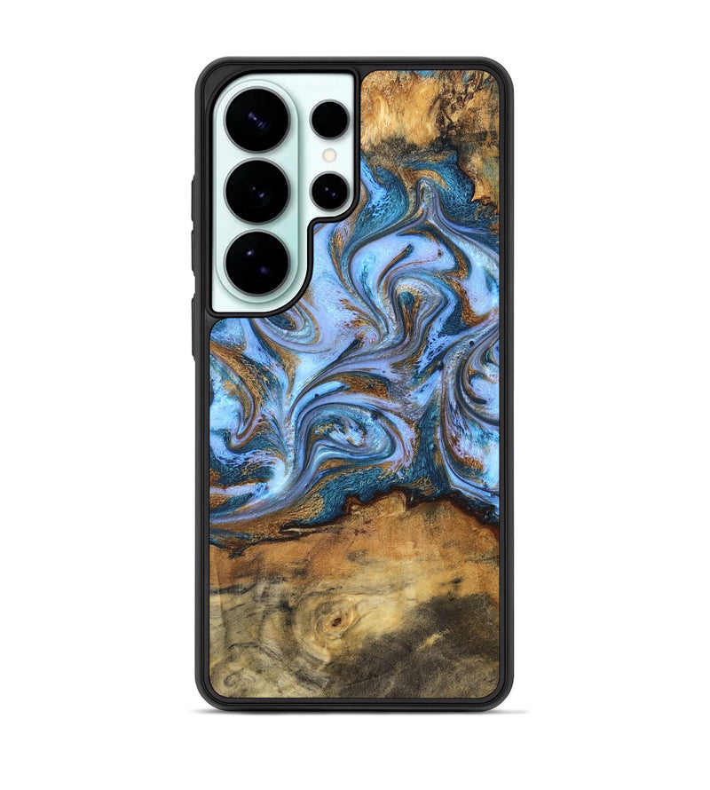 Galaxy S26 Ultra Wood Phone Case - Hendrix (Teal & Gold, 831003)