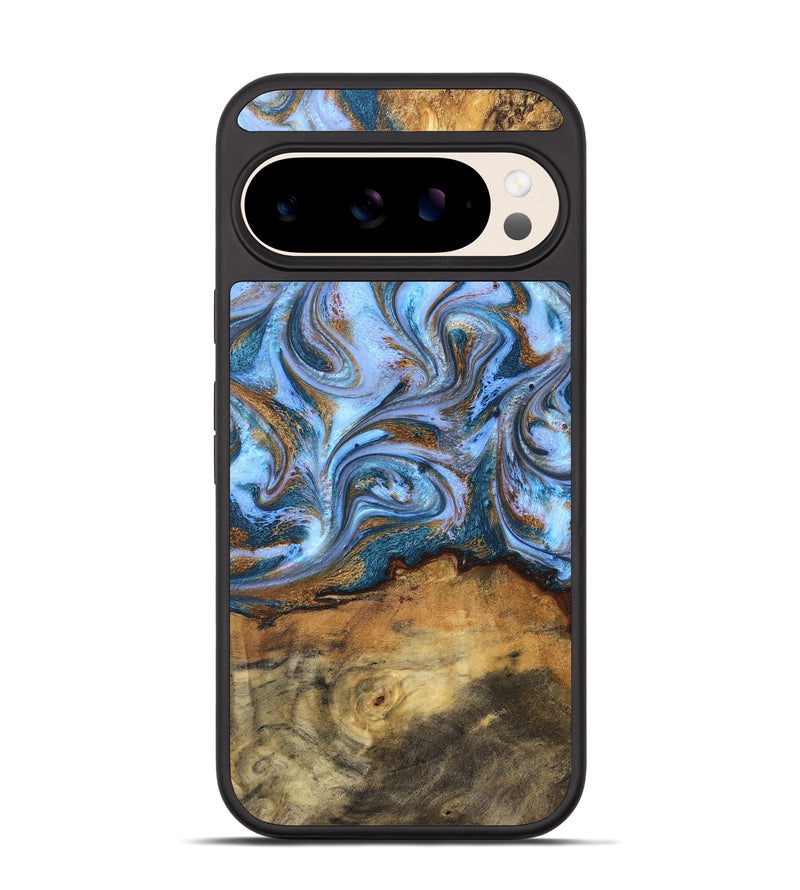 Pixel 10 Wood Phone Case - Hendrix (Teal & Gold, 831003)