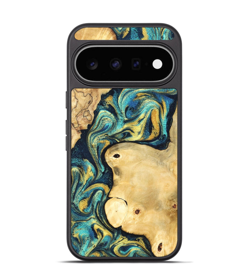 Pixel 11 Wood Phone Case - Mindi (Teal & Gold, 831004)