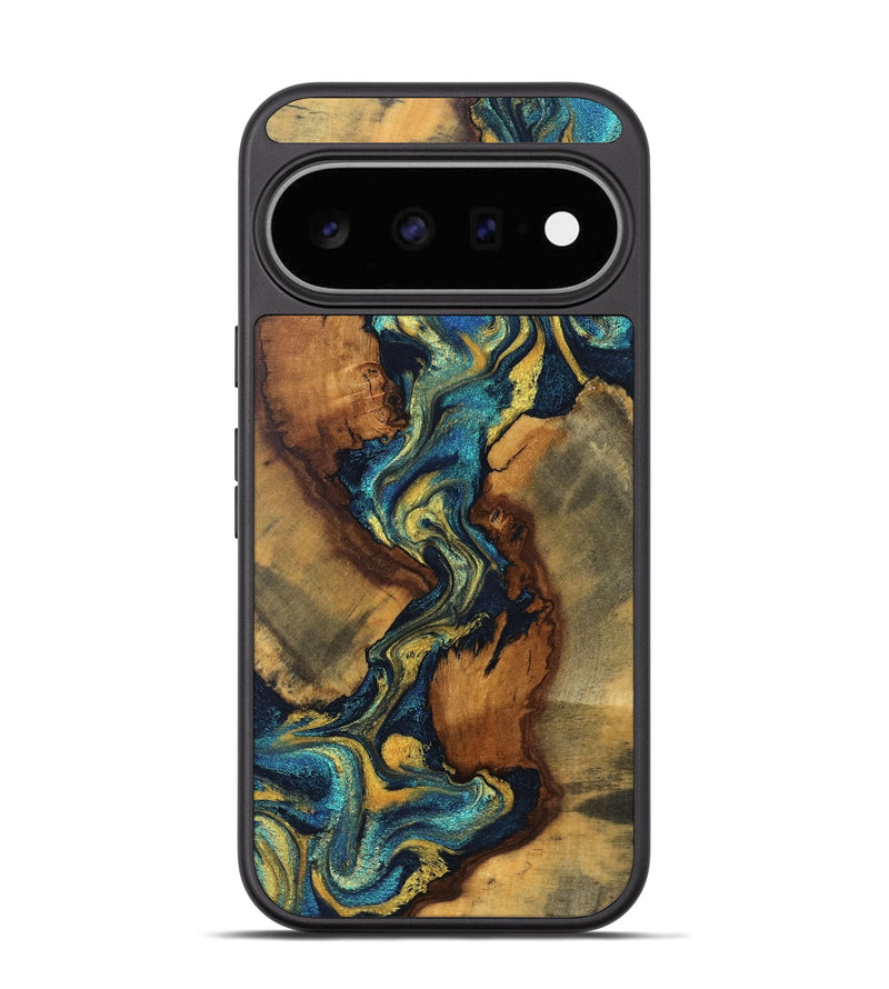 Pixel 11 Wood Phone Case - Holli (Teal & Gold, 831006)