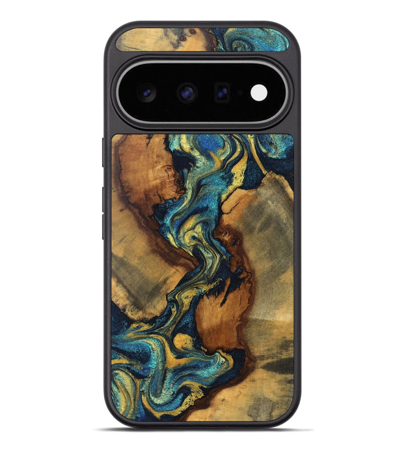 Pixel 11 Pro XL Wood Phone Case - Holli (Teal & Gold, 831006)