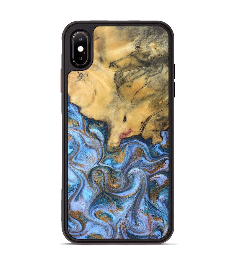 iPhone Xs Max Wood Phone Case - Stan (Teal & Gold, 831007)