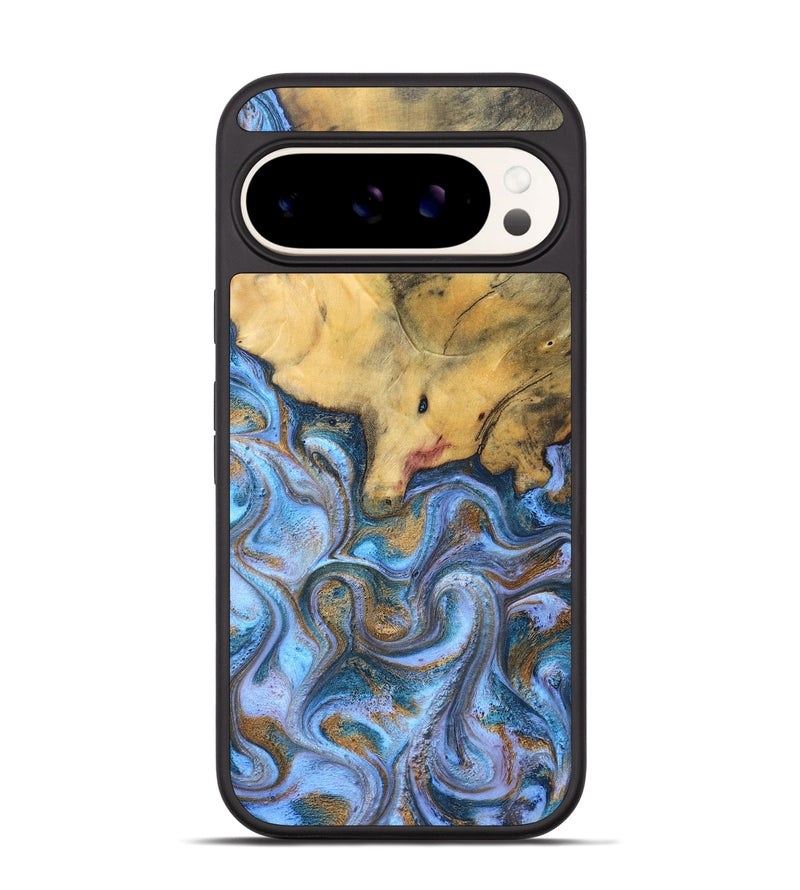 Pixel 9 Pro Wood Phone Case - Stan (Teal & Gold, 831007)