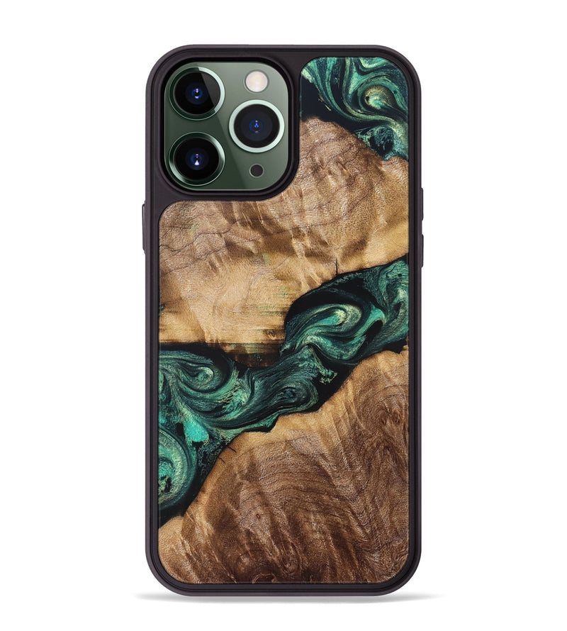 iPhone 13 Pro Max Wood Phone Case - Dorian (Green, 831008)