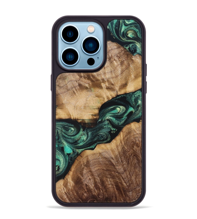 iPhone 14 Pro Max Wood Phone Case - Dorian (Green, 831008)