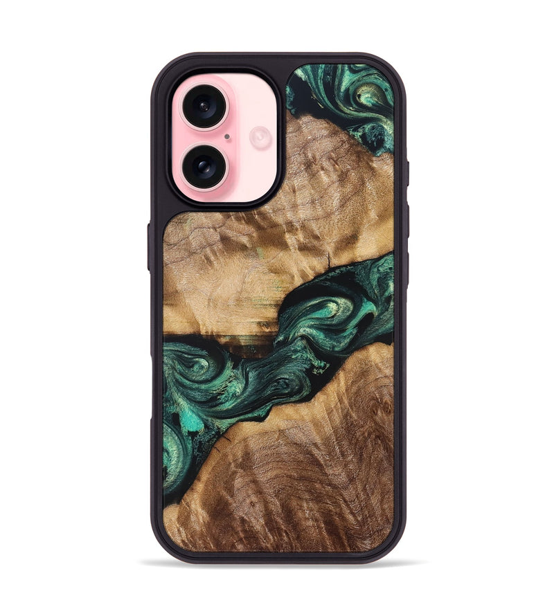 iPhone 16 Wood Phone Case - Dorian (Green, 831008)