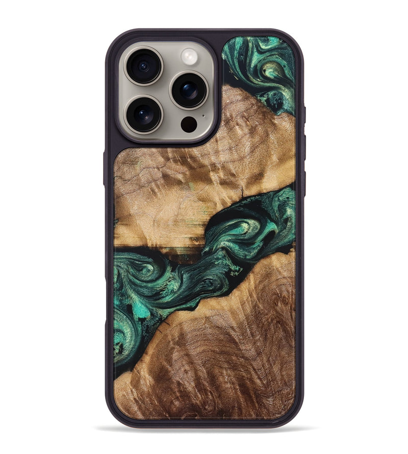 iPhone 16 Pro Max Wood Phone Case - Dorian (Green, 831008)