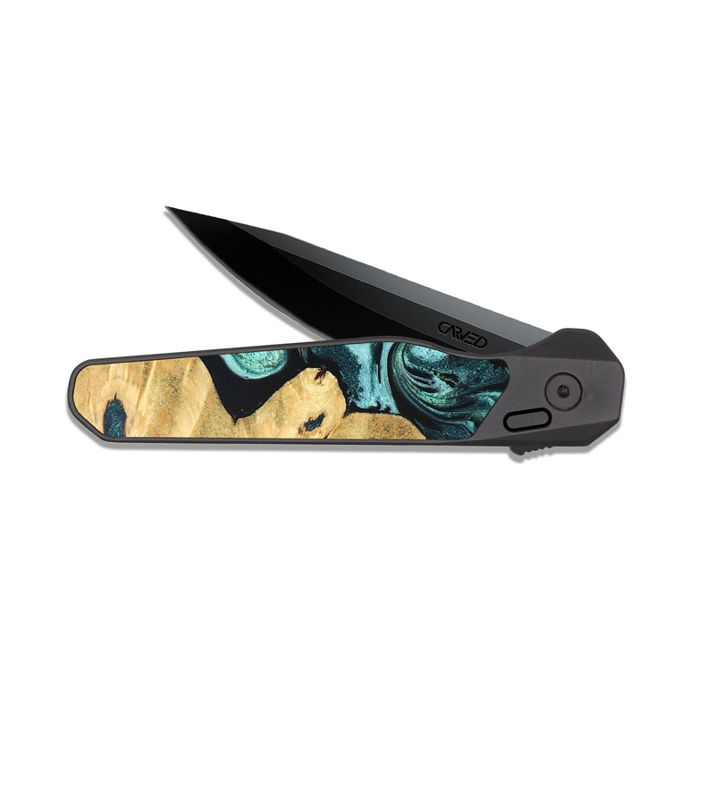 EDC Dark Slate Wood Pocket Knife - Kalie (Green, 831009)