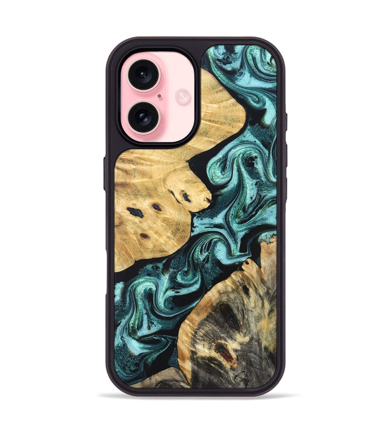 iPhone 16 Wood Phone Case - Kalie (Green, 831009)