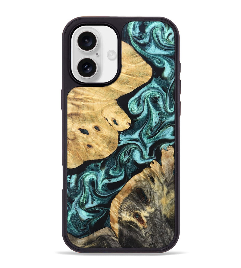 iPhone 16 Plus Wood Phone Case - Kalie (Green, 831009)