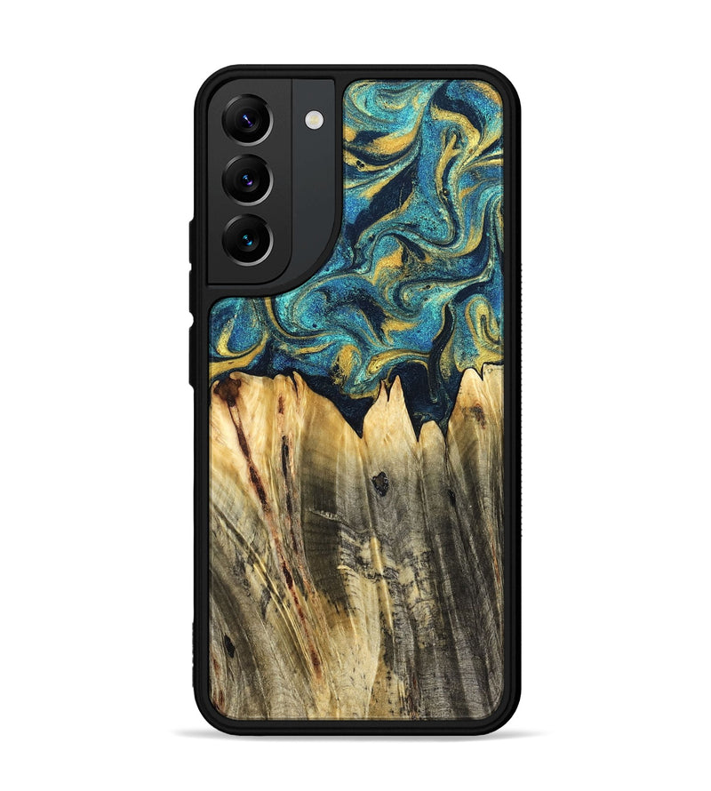 Galaxy S22 Plus Wood Phone Case - Sutton (Teal & Gold, 831013)