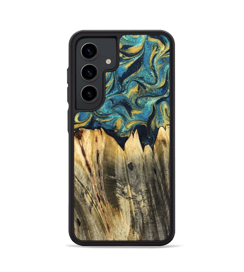 Galaxy S24 Wood Phone Case - Sutton (Teal & Gold, 831013)