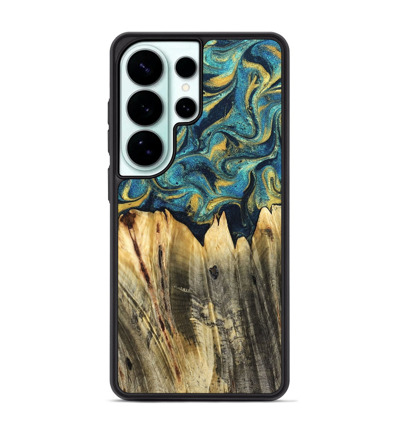 Galaxy S26 Ultra Wood Phone Case - Sutton (Teal & Gold, 831013)