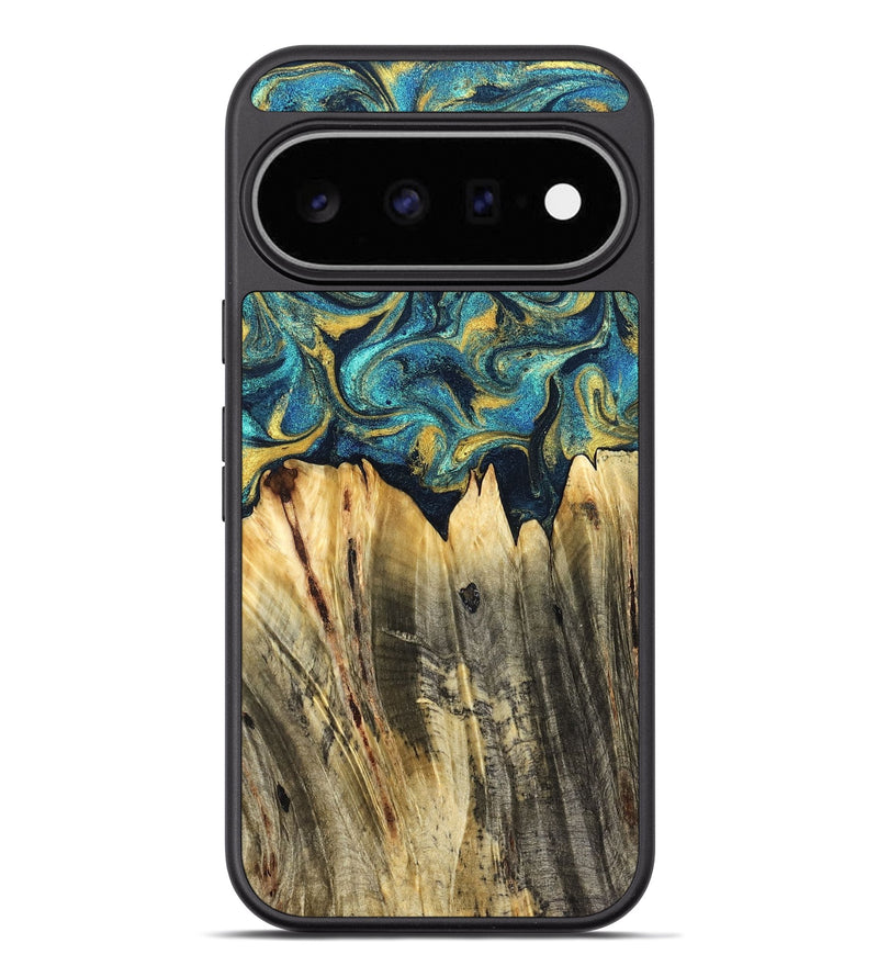 Pixel 11 Pro XL Wood Phone Case - Sutton (Teal & Gold, 831013)