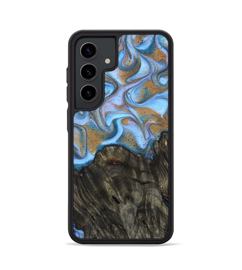 Galaxy S24 Wood Phone Case - Cristin (Teal & Gold, 831014)