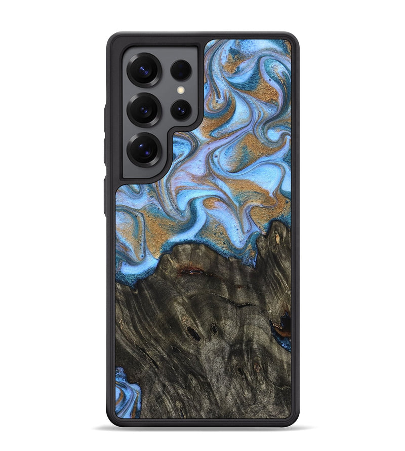 Galaxy S25 Ultra Wood Phone Case - Cristin (Teal & Gold, 831014)