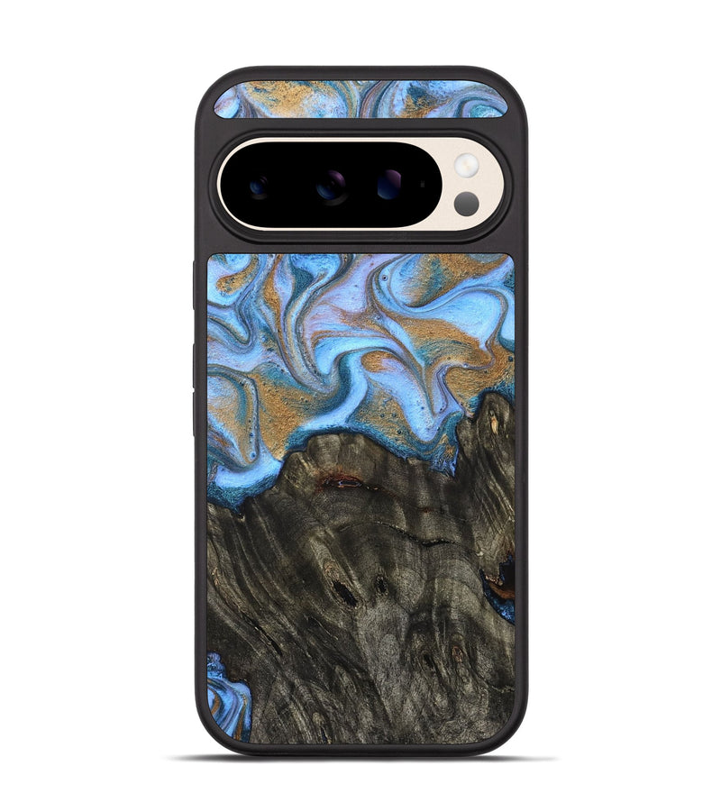 Pixel 10 Wood Phone Case - Cristin (Teal & Gold, 831014)