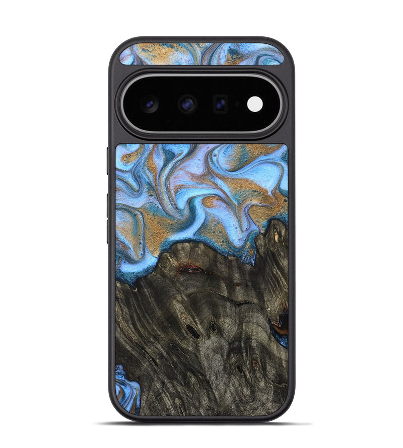 Pixel 11 Pro Wood Phone Case - Cristin (Teal & Gold, 831014)
