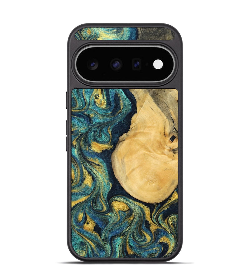 Pixel 11 Wood Phone Case - Johnna (Teal & Gold, 831015)