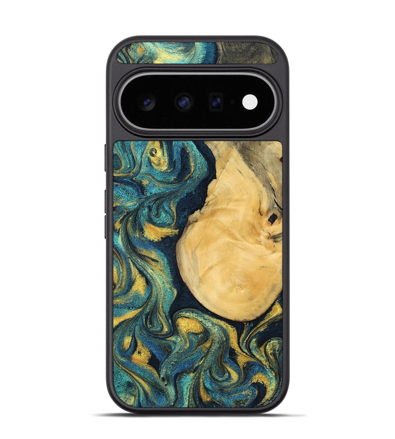 Pixel 11 Pro Wood Phone Case - Johnna (Teal & Gold, 831015)