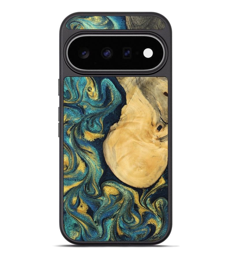Pixel 11 Pro XL Wood Phone Case - Johnna (Teal & Gold, 831015)